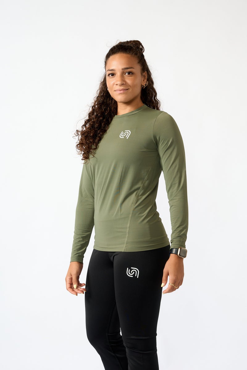 Beyond Women's Olive Long sleeve Training T-shirt - Image 1